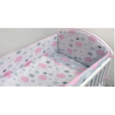 ANKRAS CLOUDS protector for crib rungs 360cm pink