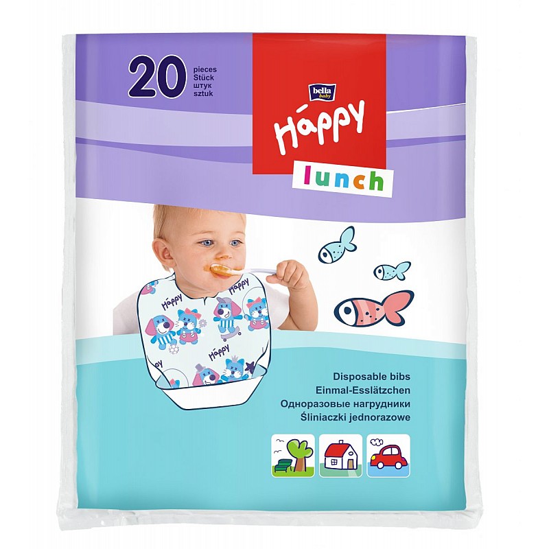 HAPPY disposable bibs with pocket 20pcs