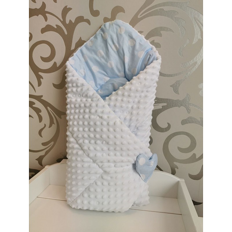 ANKRAS MINKY Dots Envelope Baby 78x78cm white-blue