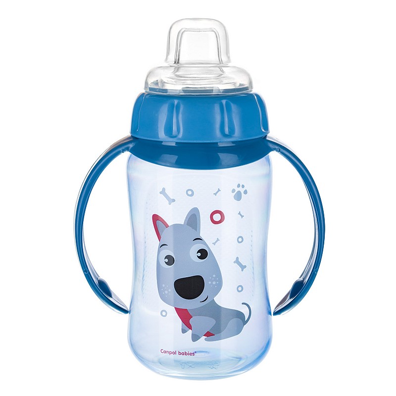 CANPOL BABIES Cute animals drinking spout training 320ml 6m + Blue 56/512