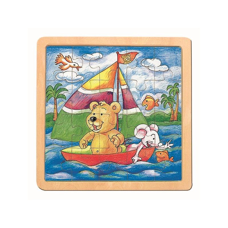 BINO Wooden puzzle Oli & Lea 36m+ 88089