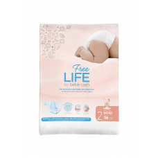 BEBE CASH Freelife Mini baby diapers 3-6kg 56pcs., 250017420 SALE