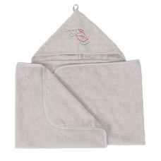 BABYMATEX hooded towel 140x70sm MAXI JUNIOR, 42 gray