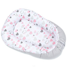 MamoTato nest for the newborn PASTEL HEARTS grey 14547