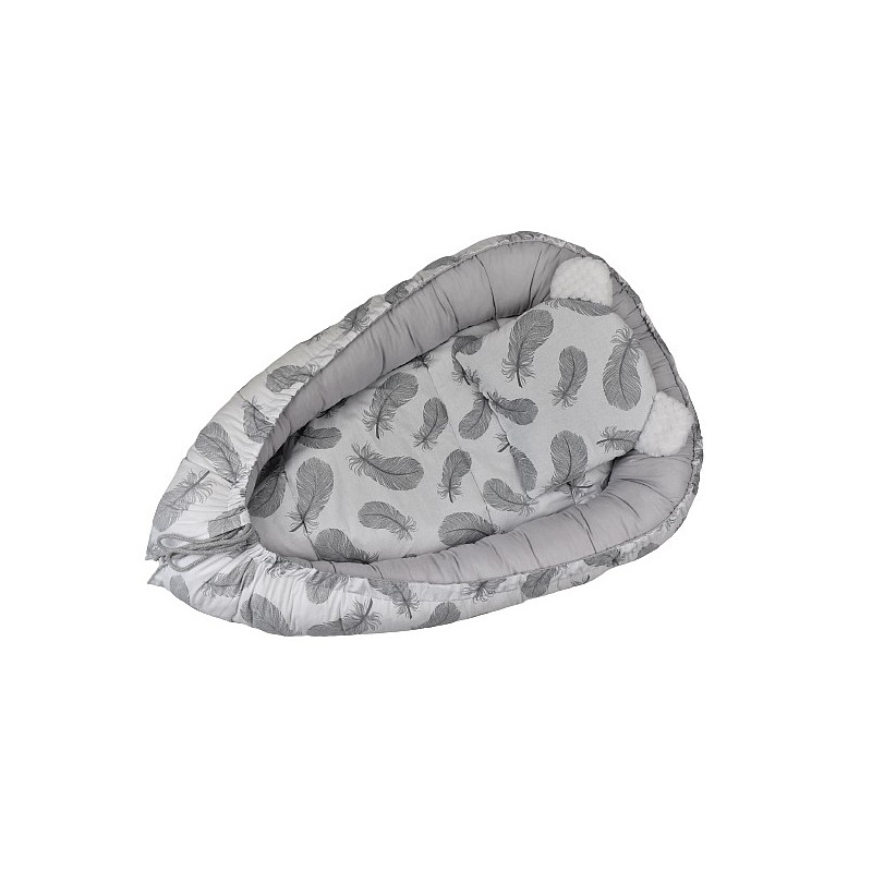 DUET BABY Newborn nest with mattress and pillow 659 Feathers grey (606594)