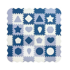 MILLY MALLY Foam playmat puzzle 148x148cm Jolly 4x4 Shapes - Blue