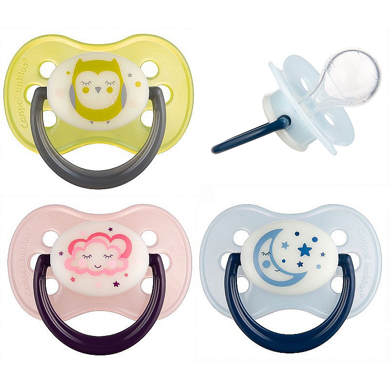 CANPOL BABIES NIGHT DREAMS Round Nipple Silicone Pacifier 0-6m 22/639