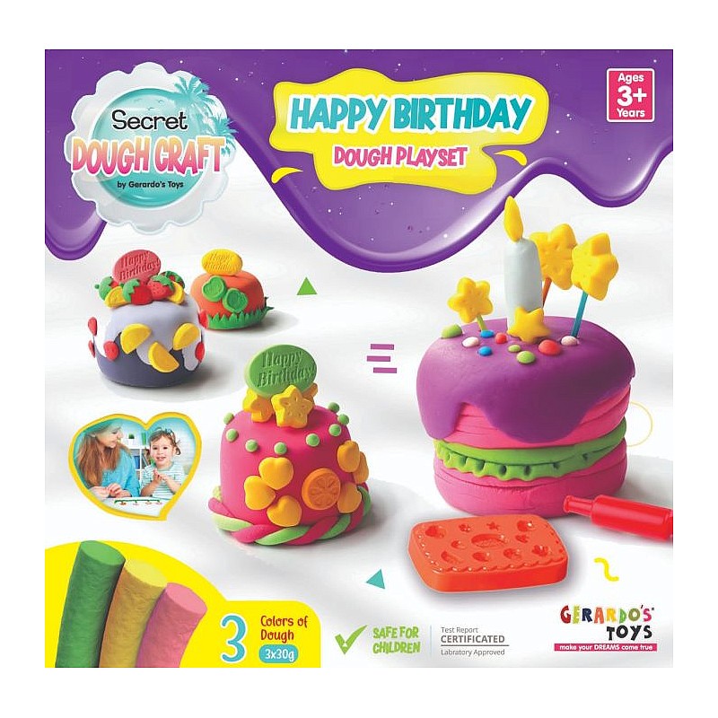 GERARDOS TOYS HAPPY BIRTHDAY Dough Playset 2 pcs 3x30g, 56447