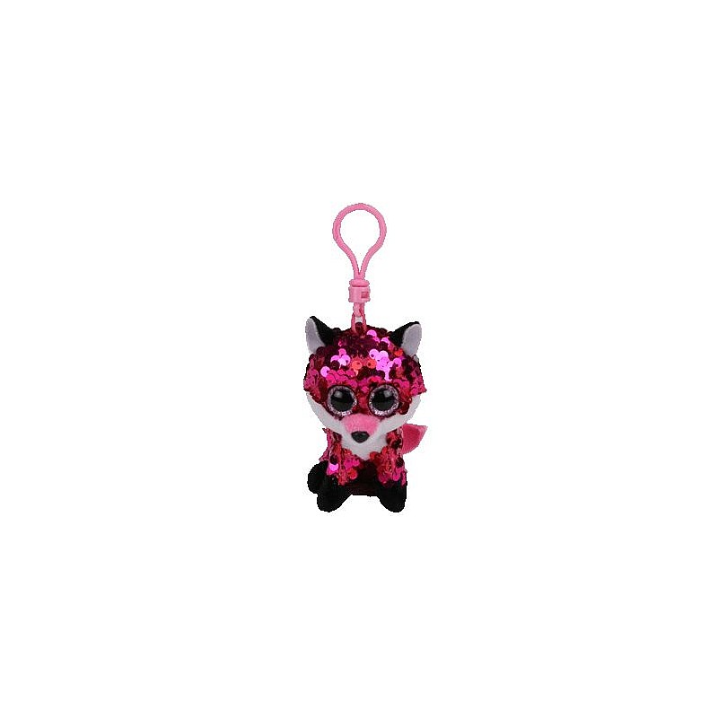 TY Flippables Toy - Keychain JEWEL SEQUIN PINK FOX 8cm, TY35303