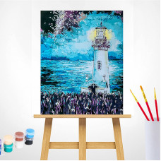 TSVETNOY Painting set by numbers 40x50cm Lighthouse in the Night, MG2093e