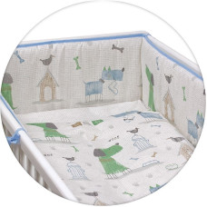 CEBABABY bed linen 3 pieces 135x100sm MY DOG GREEN-BLUE