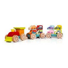 CUBIKA wooden train with cars, 13999