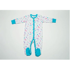 MINISTAR romper with long sleeves size 68, MSAW-020 turquoise