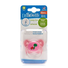 DR.BROWNS PreVent Butterfly silicone pacifier, 12+, pink