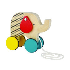 Wooden Jumbo Jumping Elephant Pull Toy