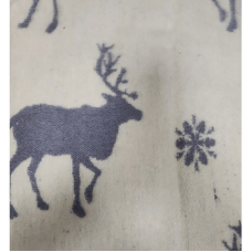 URGA ECO wool blanket 140x100cm DEER WITH SNOWFLAKES white-grey SALE