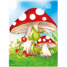 TSVETNOY Diamond painting 17x22cm Fly agaric mushrooms, X005e