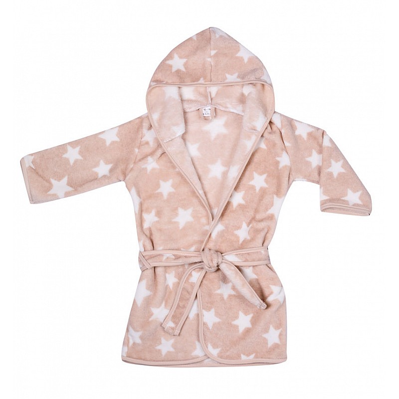 DUET BABY CORAL Children's bathrobe with hood 80-92, 806 STARS beige