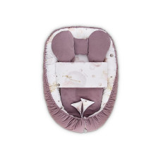 BELISIMA VELVET nest for the newborn with a blanket P02-0392 BABELKI, purple