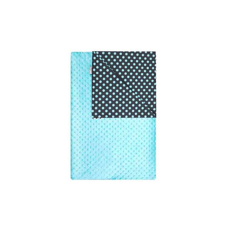 WOMAR Bubble Valboa sided plaid 75x100sm turquoise polka dots