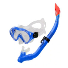 Diving goggles and tube, blue