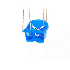 Plastic children's swing with backrest - blue