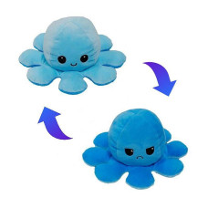 Reversible emotion octopus, blue