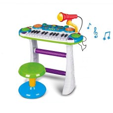 Musical piano with keyboard, green