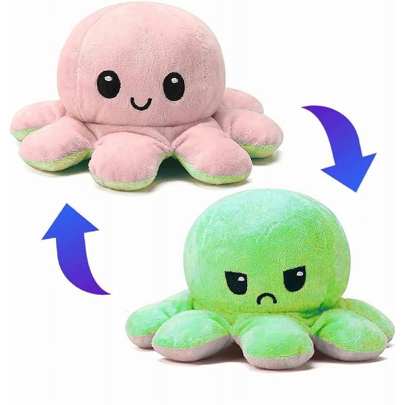 MPORT Reversible emotion octopus, pink/light green MXD206-GPI