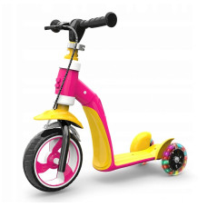 MPORT Three-wheel scooter 2in1, pink / yellow SCA333PINK