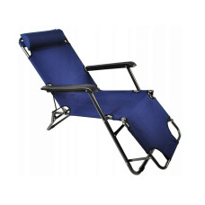 Extendable garden lounger, dark blue