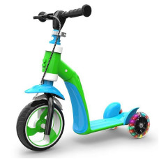 MPORT Three-wheel scooter 2in1, green / blue SCA333GREEN