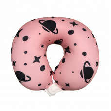 MPORT Cotton travel pillow with pink pattern K01P