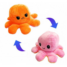 Reversible emotion octopus, orange/pink