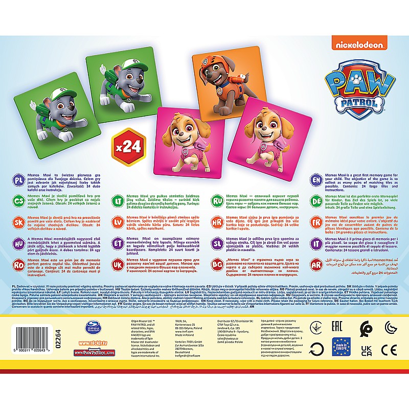 TREFL PAW PATROL Memo game Paw Patrol