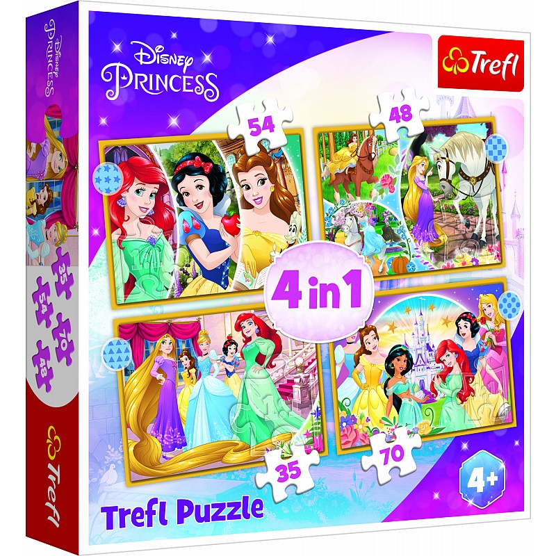 TREFL DISNEY PRINCESSES Pužļu komplekts 4in1 Princeses