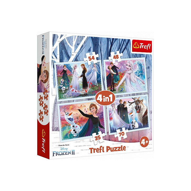 TREFL FROZEN Pužļu komplekts 4in1 Ledus Sirds 2