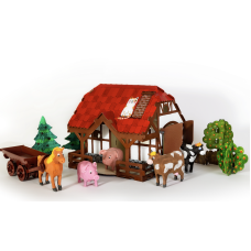 ANNAHOUSE Small playhouse FARM set for coloring 330х337х35 mm