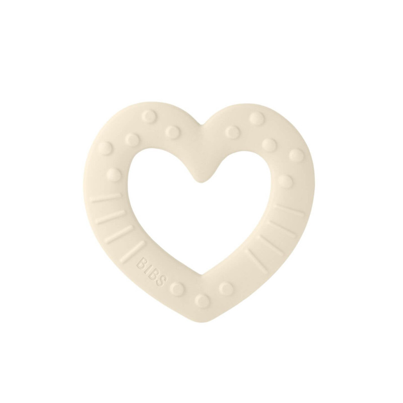Bibs Teether Baby Bitie Heart Ivory