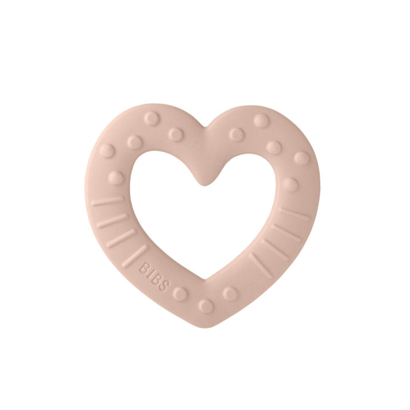 Bibs Teether Baby Bitie Heart Blush