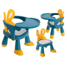 Feeding and play chair, yellow and blue