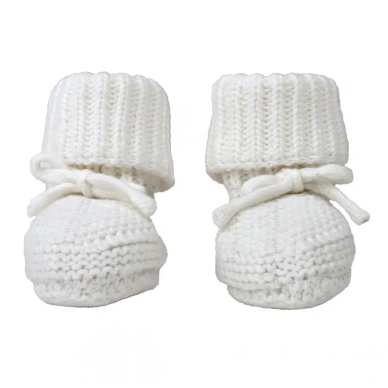 Lodger Slipper Knit booties, Cloud Dancer, 0-6m