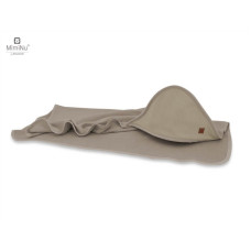 Miminu Kieczmerski – bath towel with hood 100 × 100 cm + washcloth, MIMINU SOFT collection, mocha colour