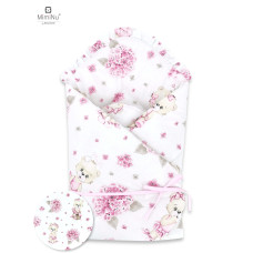 Miminu KIECZMERSKI Reinforced Baby Swaddle 75x75 cm MIMINU DESIGN Ballerina Pink, 100% Cotton (without frills)