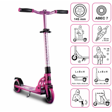 MUUWMI Aluminium Scooter 145 mm, pink AU_584