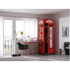 PLASTIKO wardrobe with a fold-out desk Phone booth red