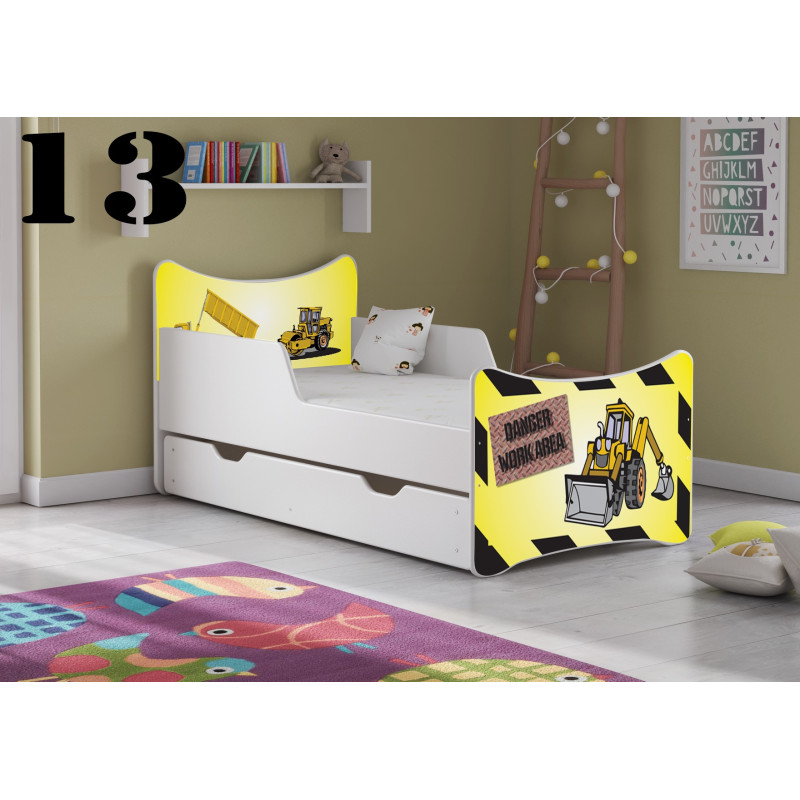 PLASTIKO bed with drawer and mattress 160x80cm SMB Medium colour 13