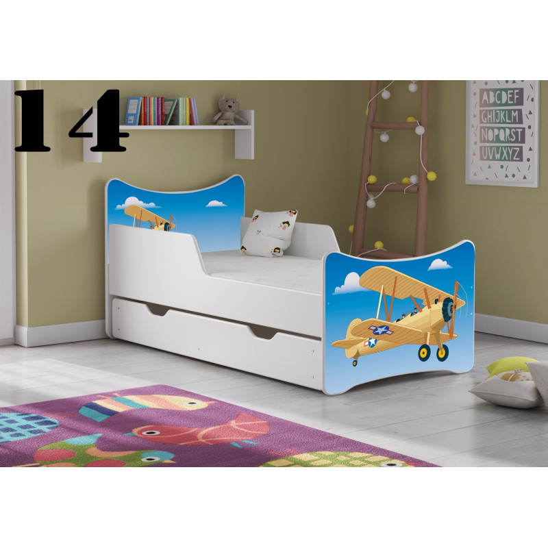 PLASTIKO bed with drawer and mattress 160x80cm SMB Medium colour 14