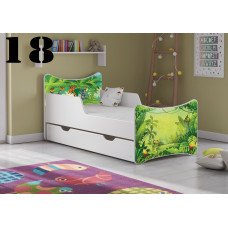 PLASTIKO bed with drawer and mattress 140x70cm SMB Small colour 18