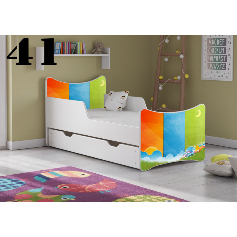 PLASTIKO bed with drawer and mattress 160x80cm SMB Medium colour 41